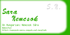 sara nemcsok business card