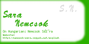 sara nemcsok business card